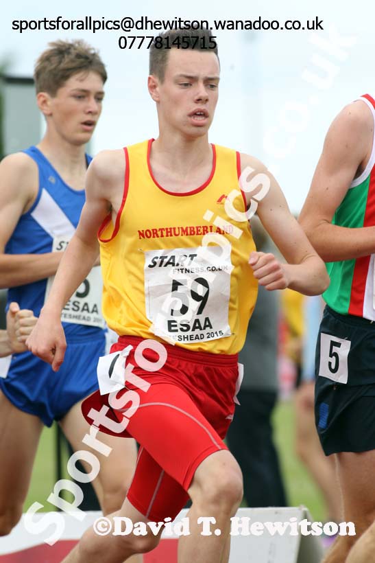 Inter boys 1500 metres, 2015 English Schools, Gateshead. Photo: David T. Hewitson/Sports for All Pics